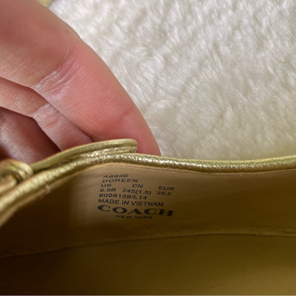 Coach Doreen Metallic Gold Ballet Flats 9.5 - Picture 3 of 6